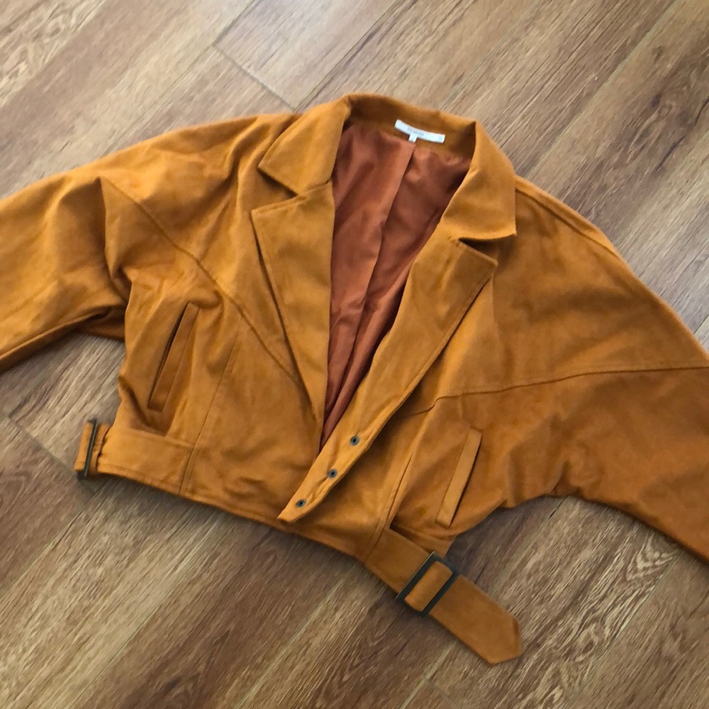 Rust orange cropped fitted jacket